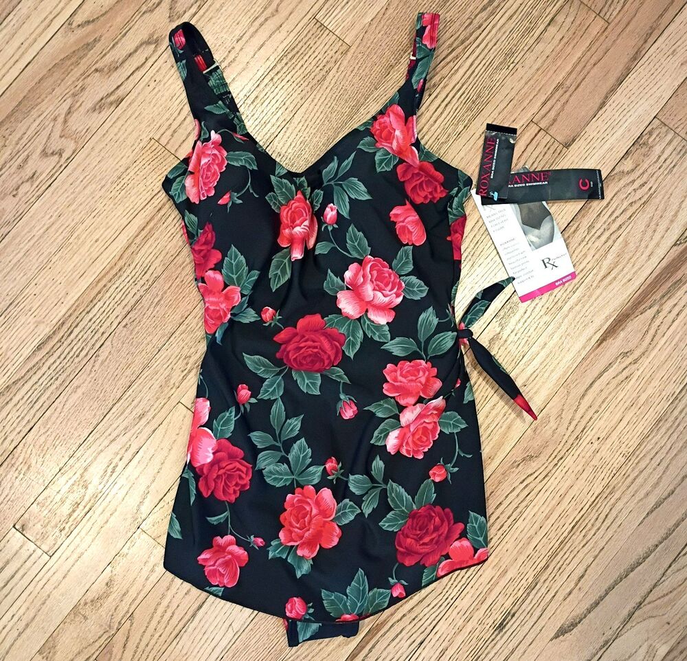 NWT Roxanne Bra Size Sarong 1 Piece Skirt Bathing Suit Swimwear Floral 14/38C